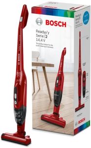 Bosch BBHF214R, Cordless Handstick Vacuum Cleaner, 2 in 1 Readyy'y, Series 2, 14.4V, Red