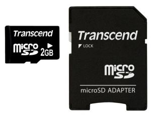 Transcend 2GB microSD (with adapter)