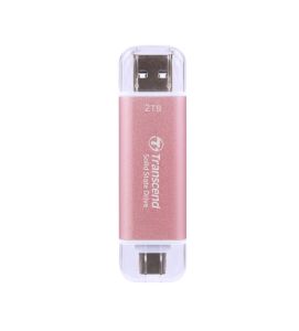 Transcend 2TB, USB External SSD, ESD310P, USB 10Gbps, Type C/ A, Pink