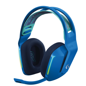 Logitech G733 Wireless Headset, Lightsync RGB, Lightspeed Wireless, PRO-G 40 mm Drivers, DTS Headphone:X 2.0 Surround, Blue Voice Microphone, 278 g, Blue